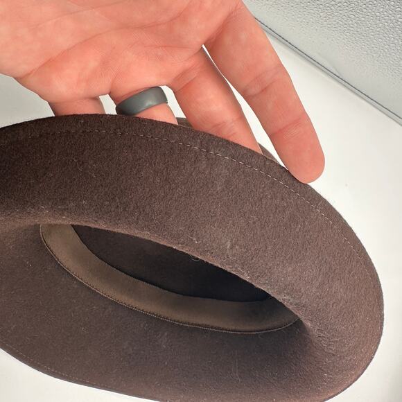 Vintage Robinson’s California Hat Womens Size 22 Brown Fawn Tra Felt Wool - Picture 7 of 12